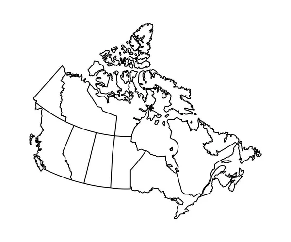 Mapa Esboço Canadá — Vetor de Stock