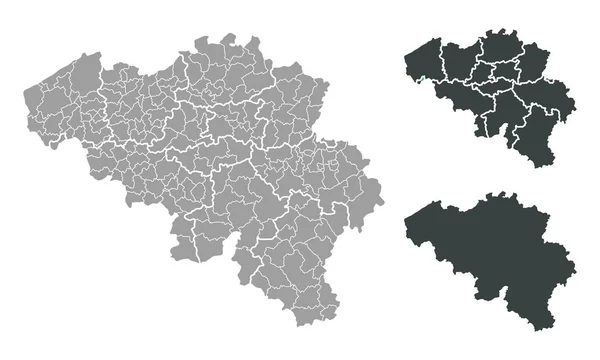 Mapa Belgie Sada — Stockový vektor