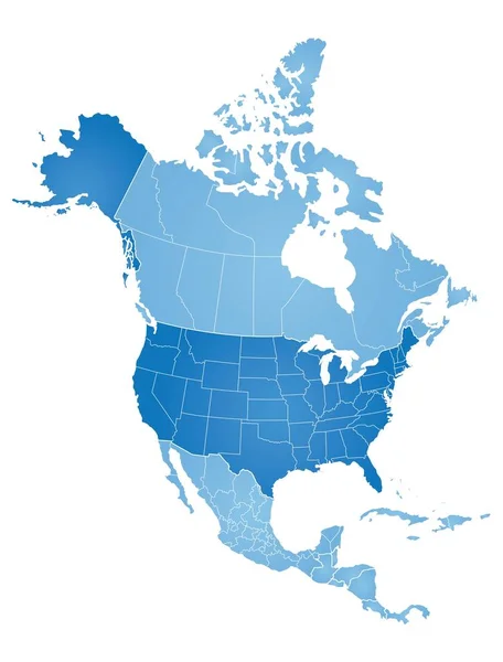 Mapa América Del Norte — Vector de stock