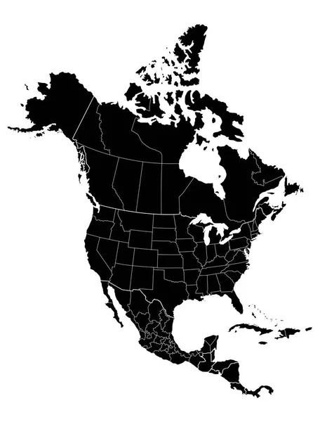 Mapa América Norte —  Vetores de Stock