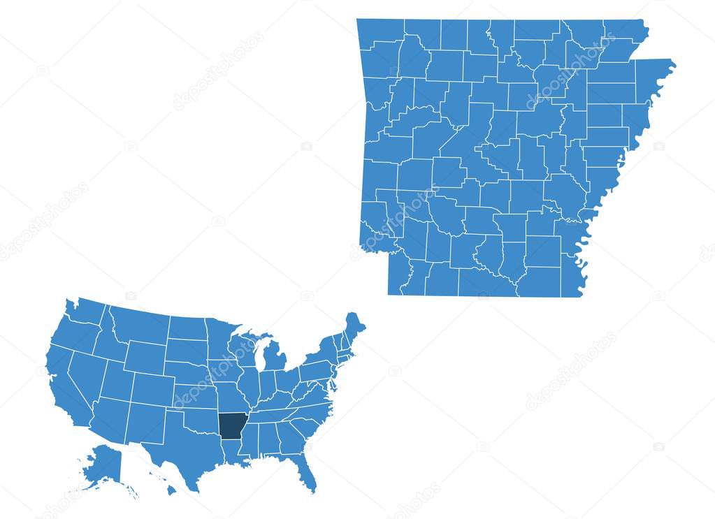 Map of Arkansas state