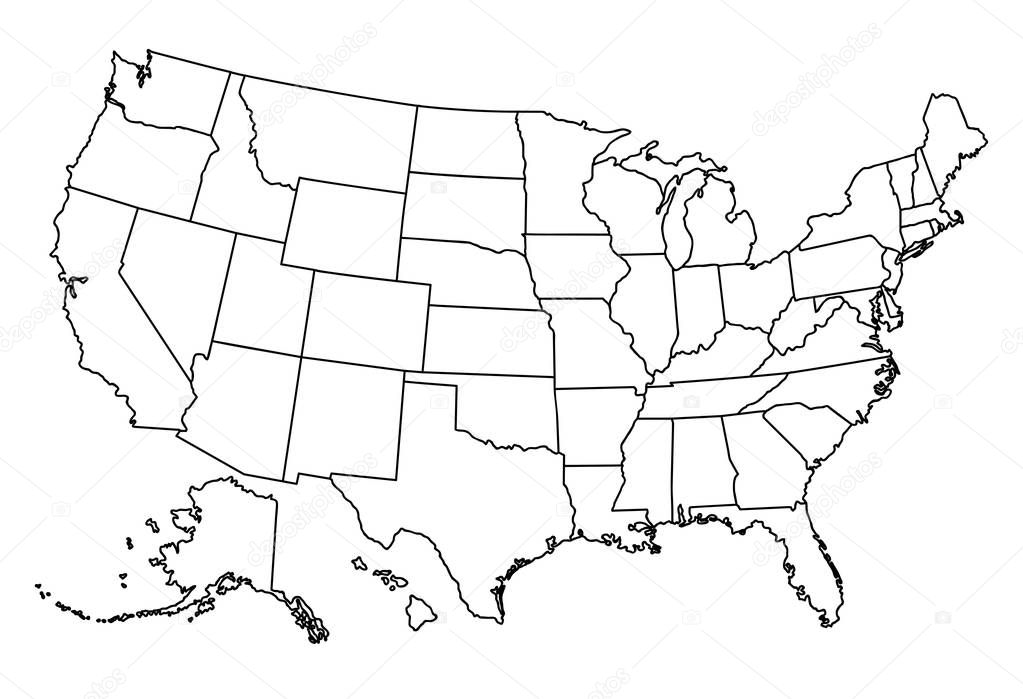 Unaited States of America map