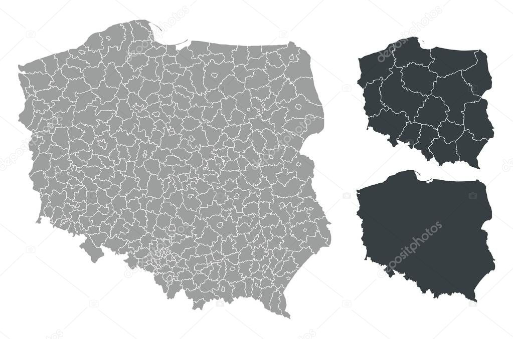 Map of Poland set