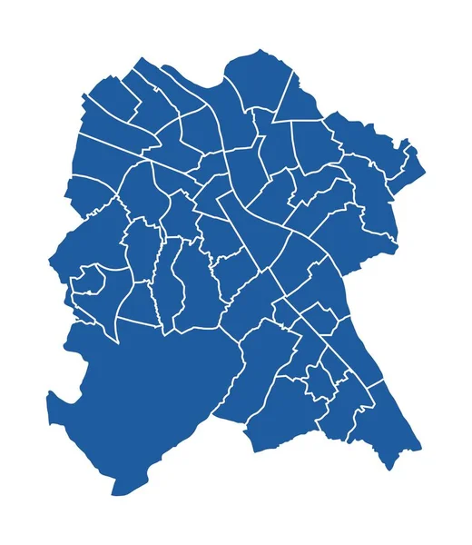 Mapa Azul Bonn —  Vetores de Stock