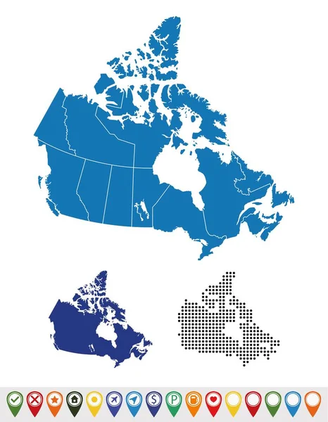 Definir Mapas Canadá —  Vetores de Stock