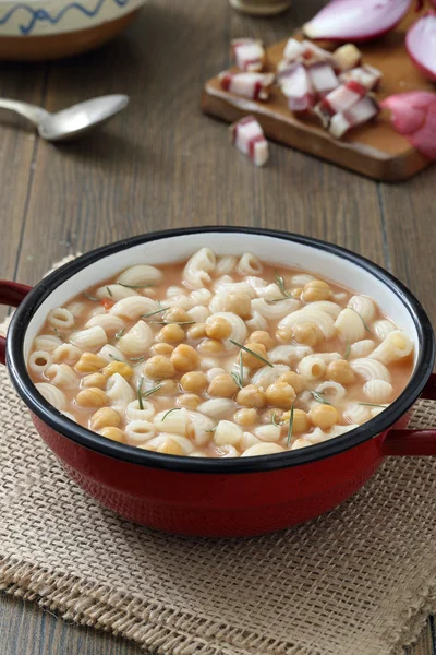 Boiled white beans in metal pot — Stock Photo, Image