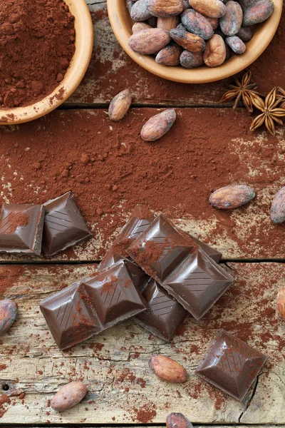 Fagioli di cacao crudi — Foto Stock
