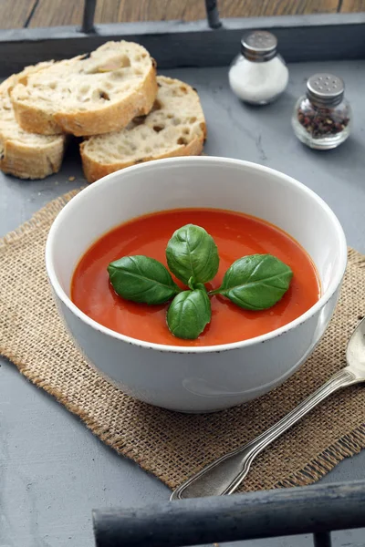Kremalı domates çorbası — Stok fotoğraf