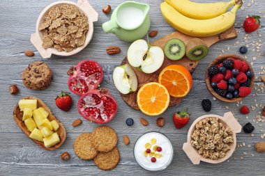 Kahvaltı için diyet gıda 