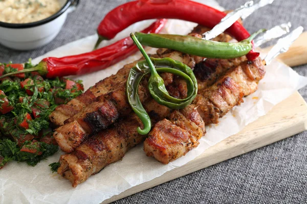 Grilled meat skewers — Stock Photo, Image