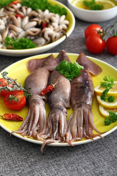 Fisk och skaldjur färsk bläckfisk — Stockfoto