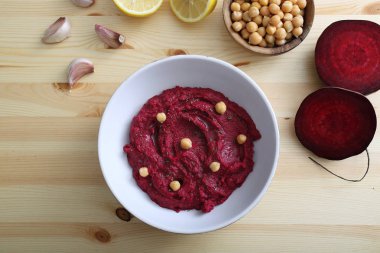 Üstten Görünüm pancar humus