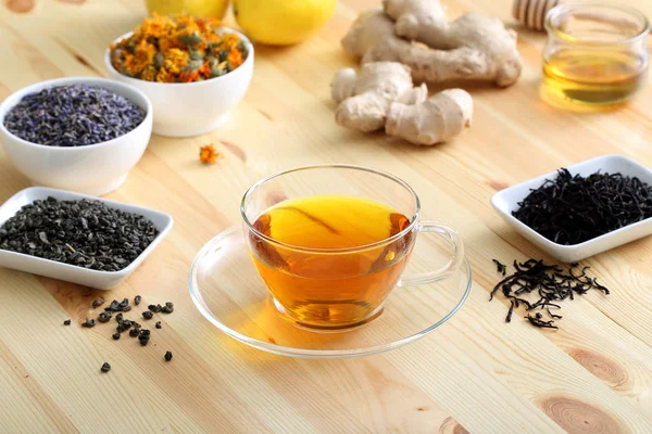 Aromatic dry tea cup — Stock Photo, Image