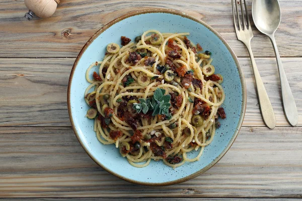 Vegetarisk Mat Italiensk Pasta Bakgrund — Stockfoto