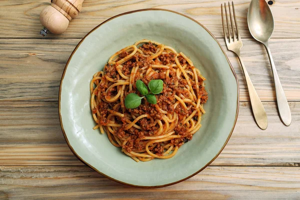 Macarrão Italiano Espaguete Bolonhesa — Fotografia de Stock