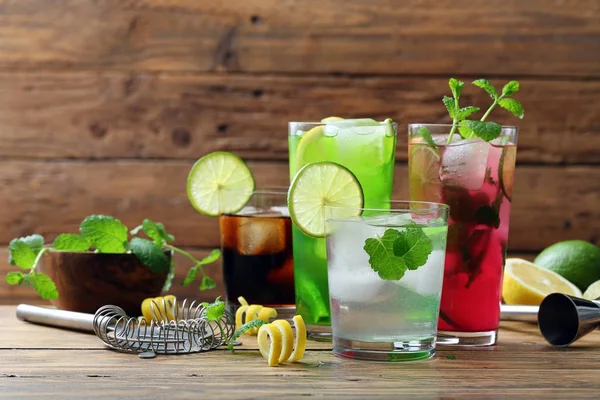 Detox Water Cocktail Met Citrusvruchten Glas — Stockfoto