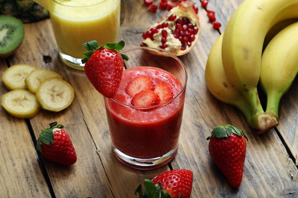 Delicious Sweet Smoothies Made Fruits Berries — Stock Photo, Image