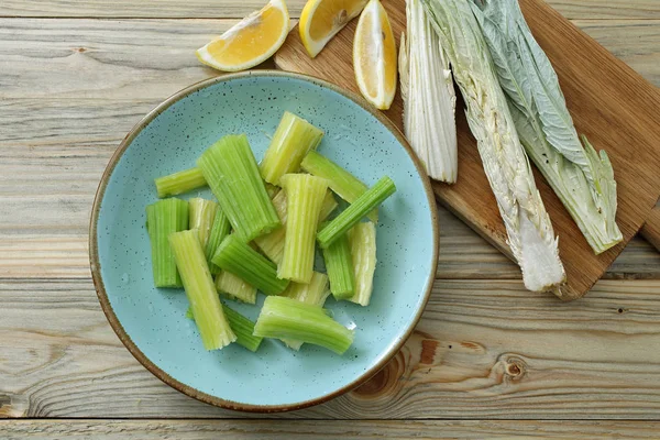 Frische Rohe Cardon Auf Küchentisch Hintergrund — Stockfoto