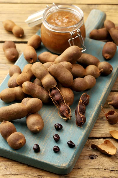 Tamarind Fruit Drink Rustic Background — Stock Photo, Image