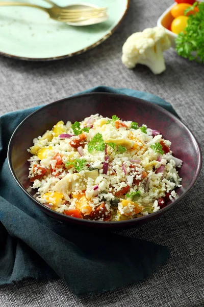 Couro Couve Flor Com Frutas Legumes — Fotografia de Stock