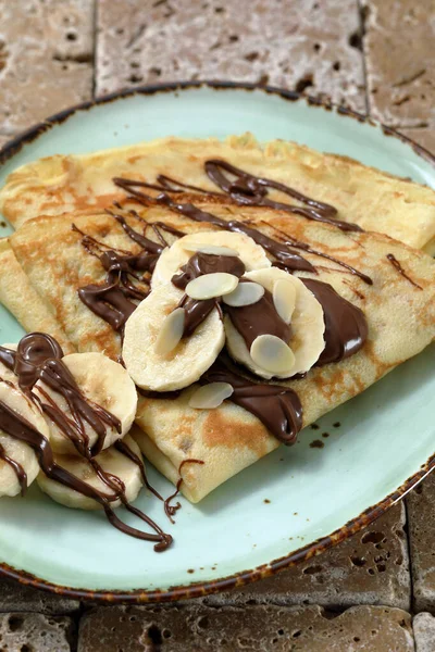 Crêpes Crêpes Dans Cuisine Fond Rustique — Photo