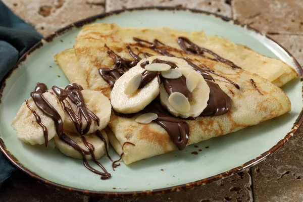 Pancake Crepes Cucina Sfondo Rustico — Foto Stock