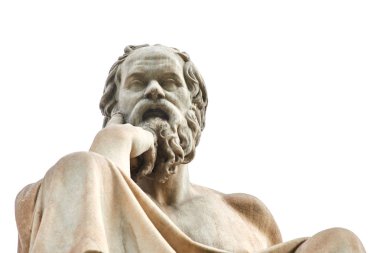 Statue of Socrates in Athens.  clipart