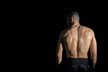 Tekme boksör savaşmaya hazır.