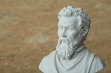 Michelangelo, eski İtalyan yaratıcı sanatçı heykeli.