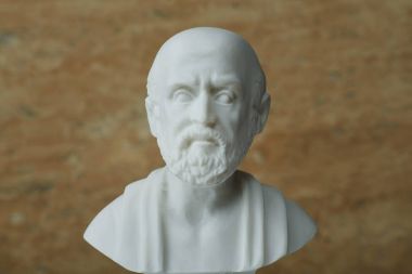 Statue of Hippocrates,ancient Greek physician. clipart