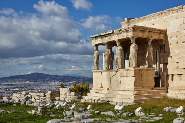 Erectheion Tapınağı, Akropolis, Atina Caryatids.