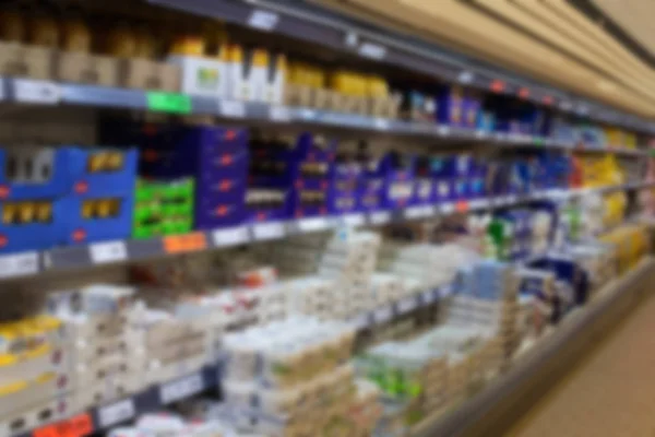 Abstract blurred supermarket aisle. — Stock Photo, Image