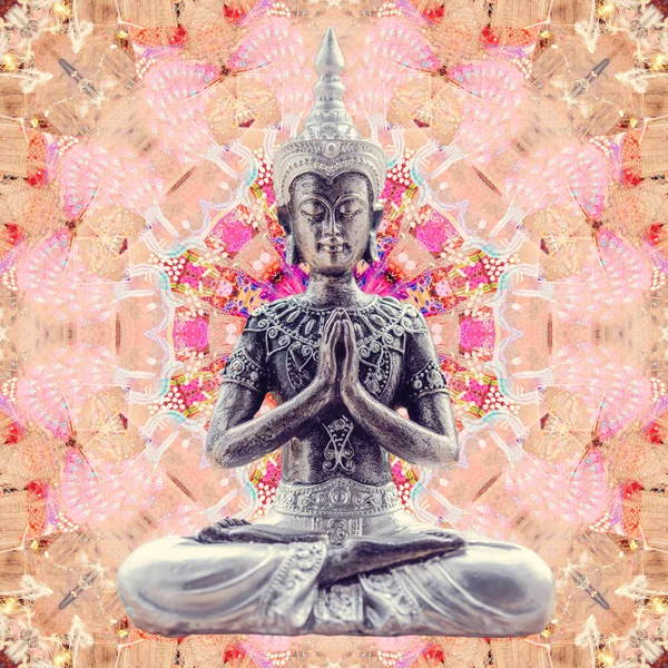 Buddha im Mandala — Stockfoto