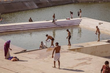 Pushkar kutsal Gölü şehirde Pushkar Rajasthan, Hindistan, 12 Şubat 2018