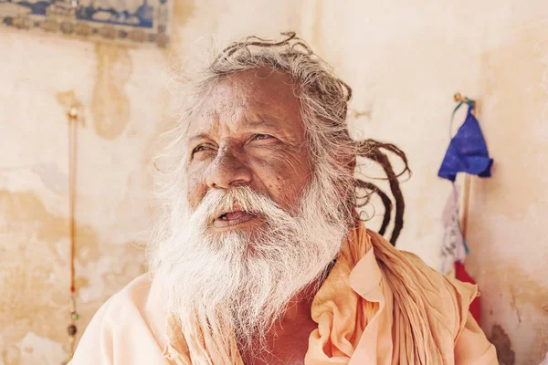 Mango Baba Sadhu Homem Santo Cidade Puskar Índia Fev 2018 — Fotografia de Stock
