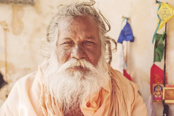 Mango Baba Sadhu Homem Santo Cidade Puskar Índia Fev 2018 — Fotografia de Stock