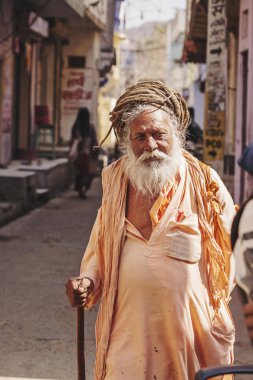 Mango Baba Sadhu kutsal adam Puskar City, Hindistan, 14 Şubat, 2018