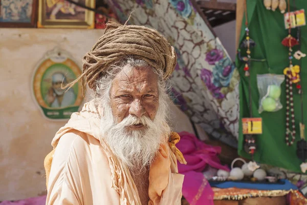 Mango Baba Sadhu Saint Homme Dans Ville Puskar Inde Févr — Photo