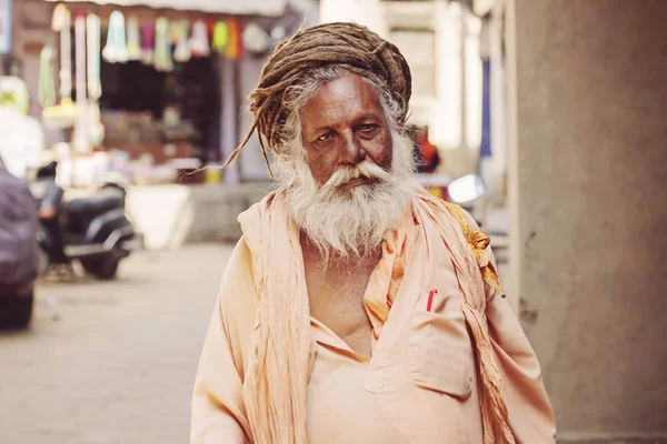 Mango Baba Sadhu Homem Santo Cidade Puskar Índia Fev 2018 — Fotografia de Stock