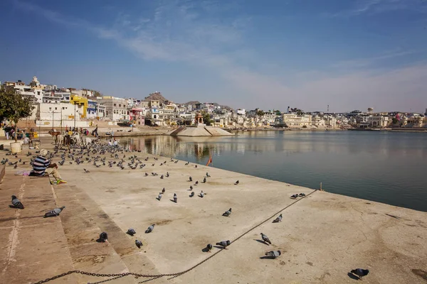Pushkar Svaté Jezero Městě Pushkar Rádžasthán Indie Února 2018 — Stock fotografie