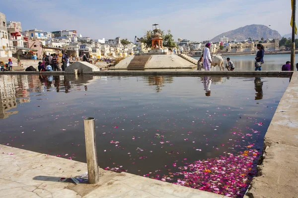 Pushkar Svaté Jezero Městě Pushkar Rádžasthán Indie Února 2018 — Stock fotografie