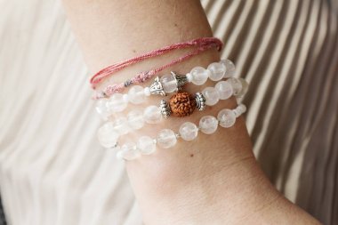 Doğal mineral kristal kuvars boncuk bilezik