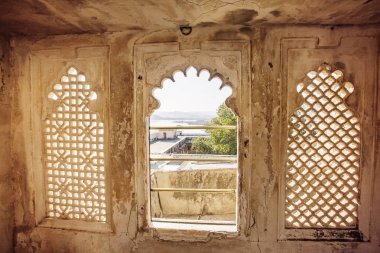 Dekoratif detay Udaipur şehir Palace - Udaipur, Hindistan