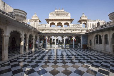 Udaipur şehir Palace - Udaipur, Hindistan, 9 Şubat 2018 dekoratif detay