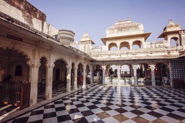 Udaipur şehir Palace - Udaipur, Hindistan, 9 Şubat 2018 dekoratif detay