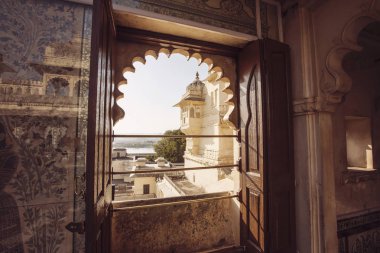 Dekoratif detay Udaipur şehir Palace - Udaipur, Hindistan