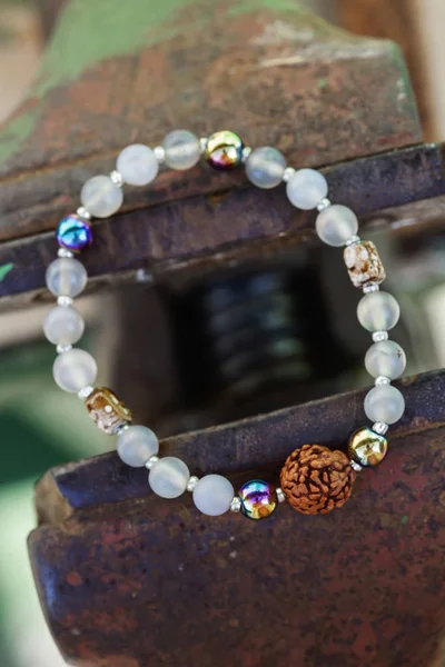 Female Bracelet Natural Stone Beads — Stock Photo, Image
