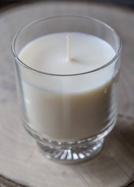 Natural soy wax decorative candle in vintage glass