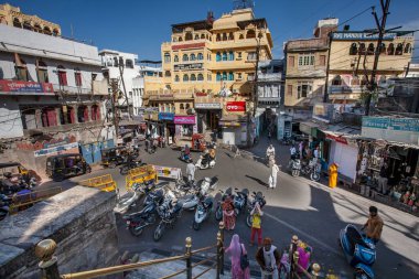 Udaipur, Rajasthan, Hindistan, 8 Şubat 2018: Udaipur şehir merkezi 