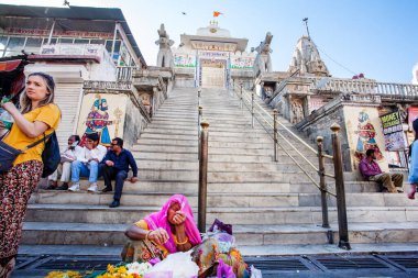 Udaipur, Rajasthan, Hindistan, 8 Şubat 2018: Udaipur şehir merkezi 